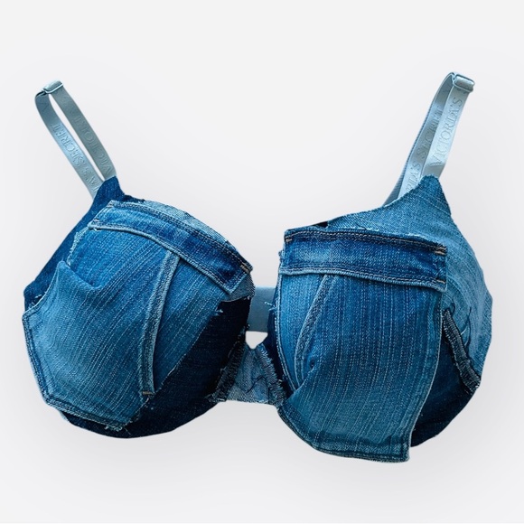 Victoria’s Secret 34DDD T-Shirt Denim Push Up Full Coverage Bra Bikini Top - Picture 1 of 6